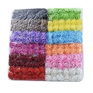 144pcs 2.5cm Realistic Rose Pe Artificial Floral Flowers, DIY Wreath Candy Box Decorative Foam Flower Ornaments, High Fidelity Holiday Gift Memorial Present, Decorative Faux Flower