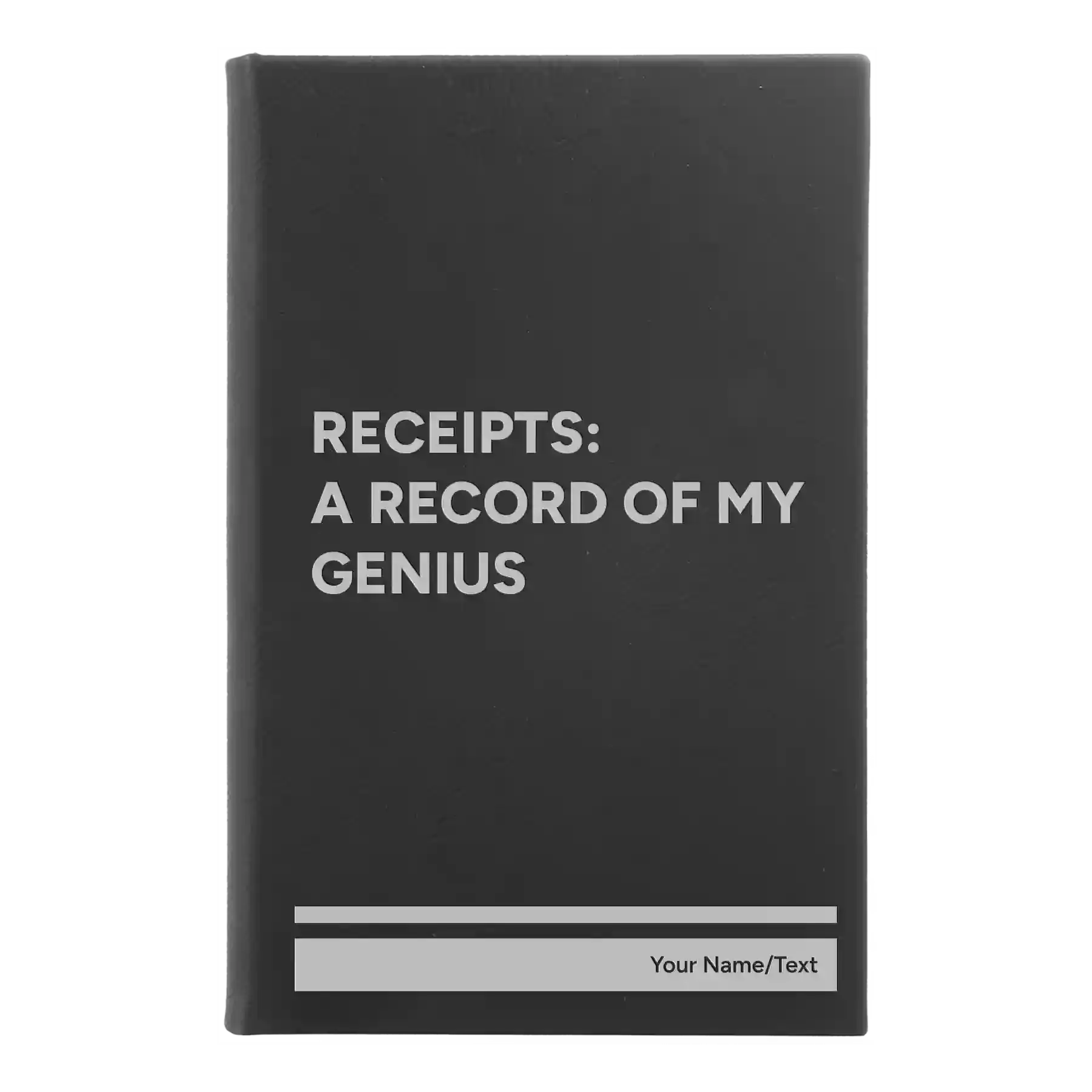 Personalized My Genius Leatherette Sketch Book (small) | Black/Silver
