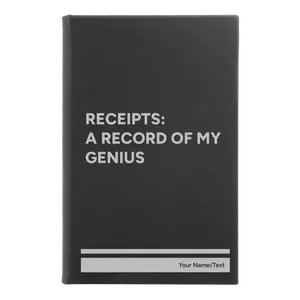 Personalized My Genius Leatherette Sketch Book (small) | Black/Silver