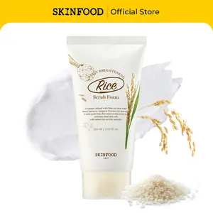 [SKINFOOD Official] Rice Daily Brightening Scurb Foam | Gentle Facial Scurb Cleanser with Rice Fermented Water for Clear Glass Skin and Natural Glow, Rice Bran Water, Moisturizing, Mild Exfoliating, 5.07 oz (150 ml)