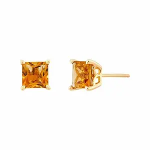 10K Yellow Gold Citrine-Set Post Earrings