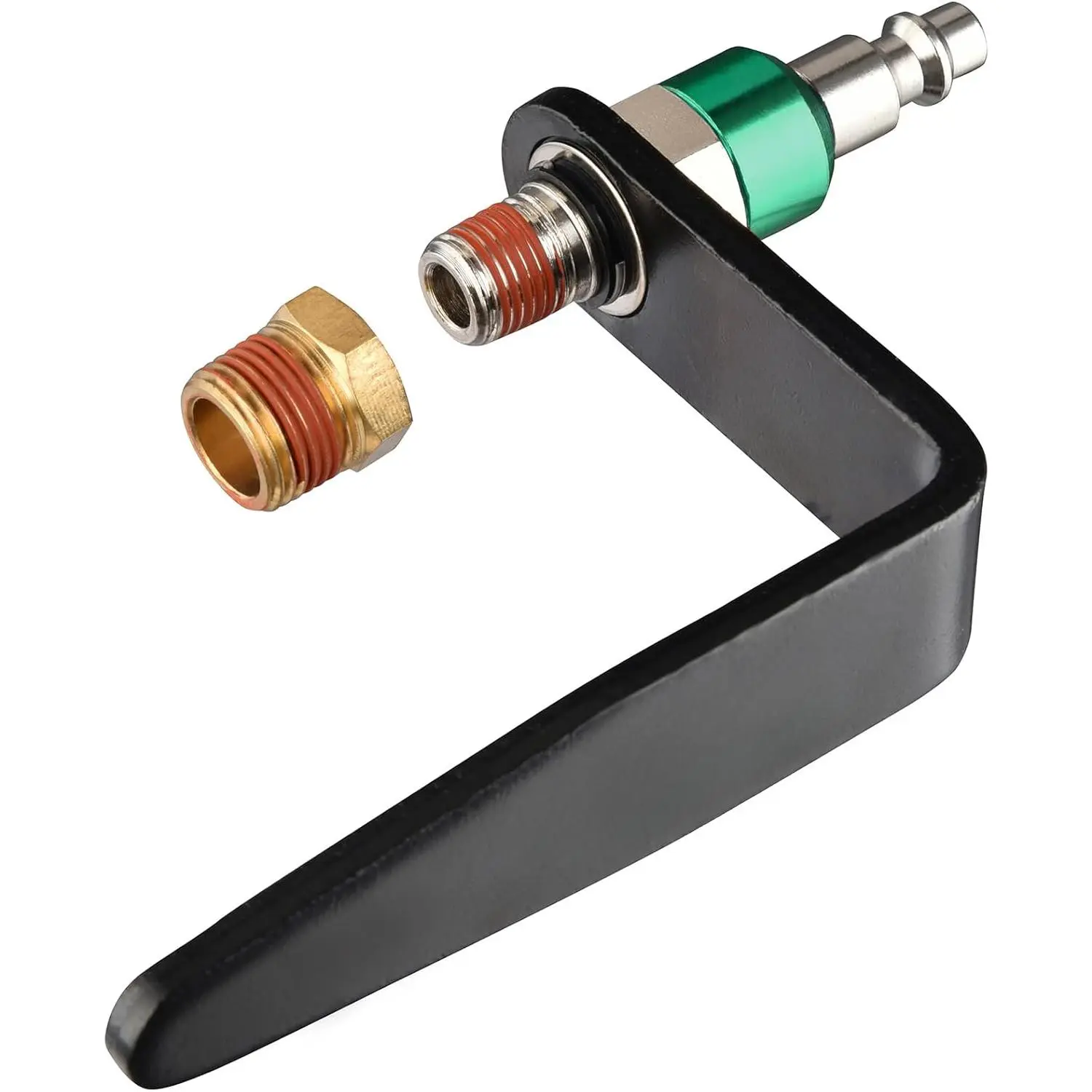360° Rotatable Pneumatic Tool Hook - 1/4"NPT L Air Rafter Hook with Brass Joints, Lightweight, Quick & Easy Installation for Air Blow Guns, Pneumatic Nail Guns (1-Piece), 360° Rotatable Hook