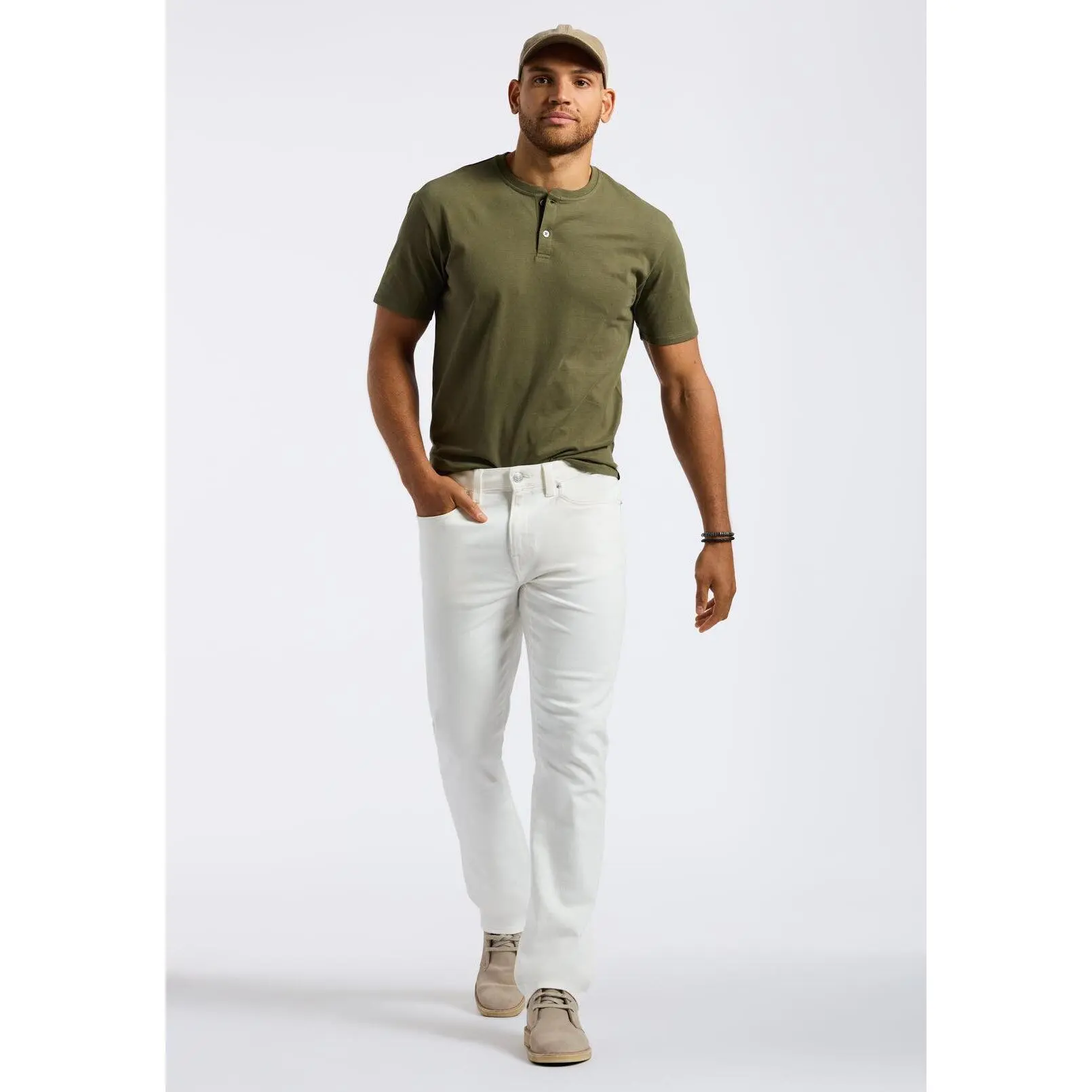 Six Men's Straight Jeans, White - BM26075 Six Men's Straight Jeans, White - BM26075