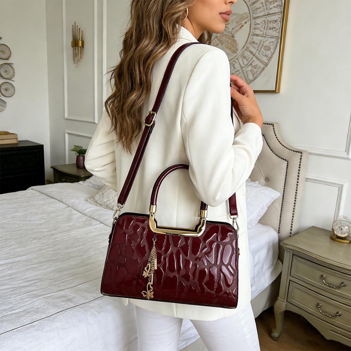 Women’s Fashion Crossbody Bag, Versatile Trendy Handbag, Large-capacity Tote Bag, Suitable for Outings, Commuting, and Weekend Dates Retro Matte Hand-woven Messenger