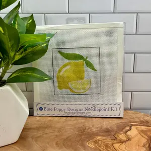 Lemons on White Needlepoint Kit