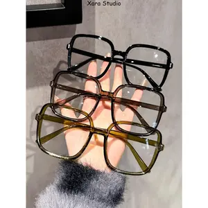 3 Pack Oversized Square Blue Light Glasses for Women & Men – Anti-Blue Light Computer Eyewear, Clear Lens Lightweight Fashion Frames for Screen Use, Work, Gaming, Travel & Daily Wear