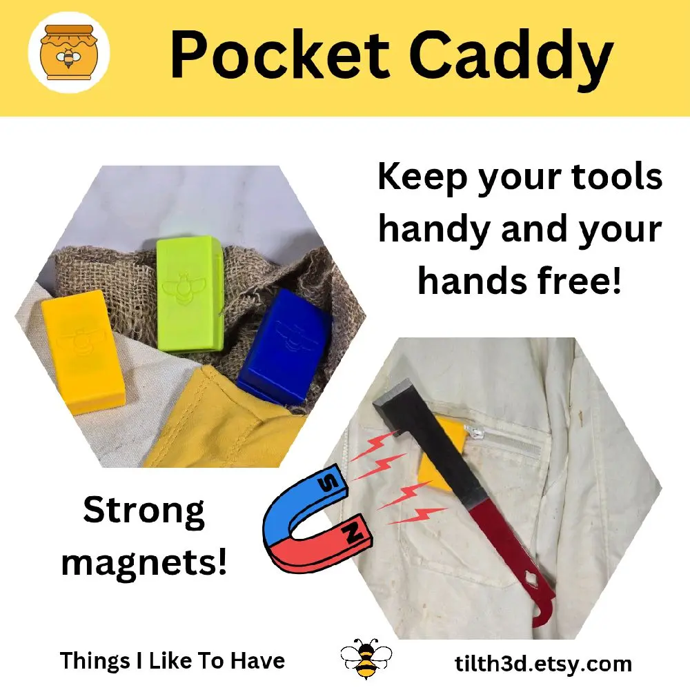 Pocket Caddy. The all in one hive accessory holder. Great for professional and hobby beekeepers to make hive management of your apiary easier.