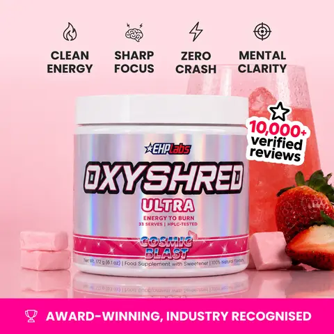 OxyShred Ultra Pre-Workout Energy Powder, 33 Serves - Energy Boost & Focus Support - 150mg Caffeine - Zero Sugar, Vegan & Gluten-Free - Pre-Workout Drink for Adults