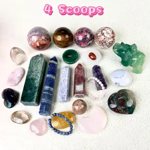4 Scoops-Mystery Crystal Scoop with Healing Stones, Rare Crystals Surprise, Perfect for Gifts & Collectors