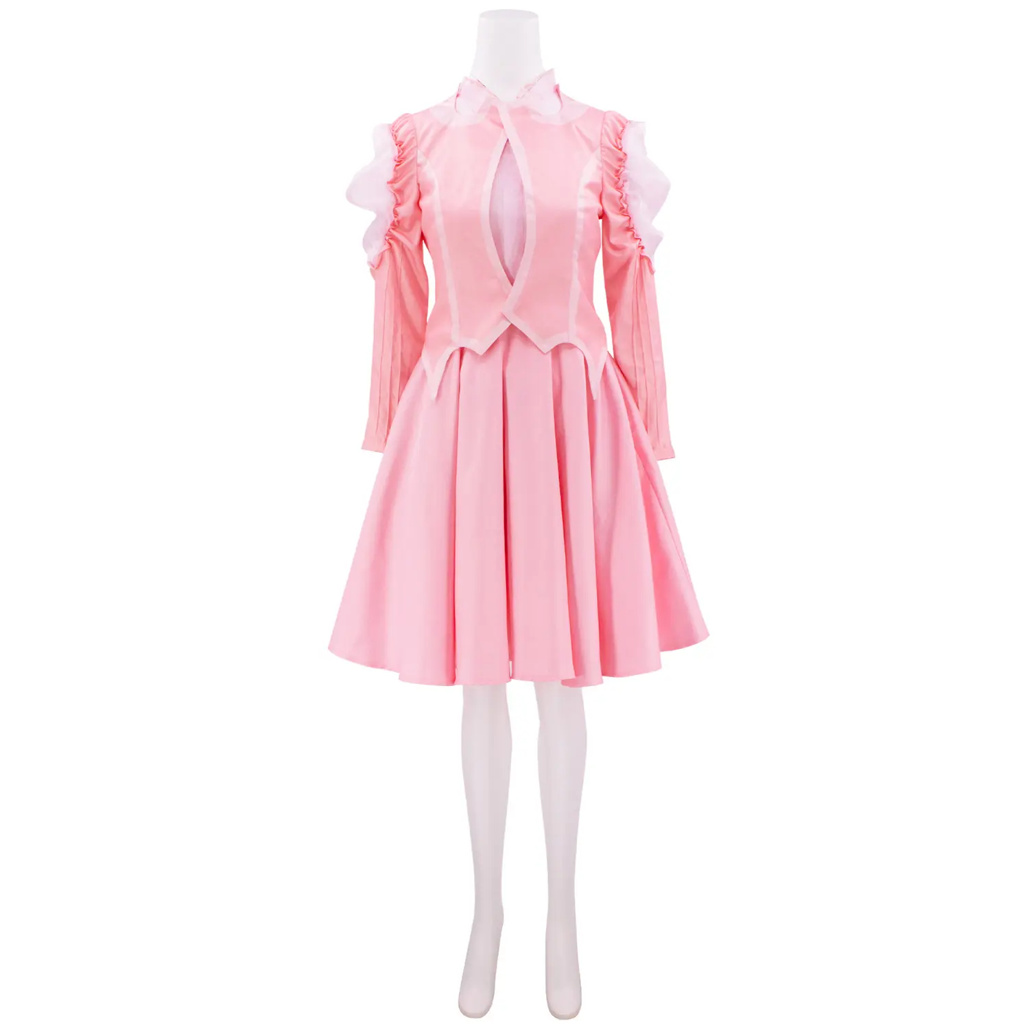 Women‘s Glinda Costume Pink Good Witch Dress Full Set with Coat Shirt Apron for Halloween