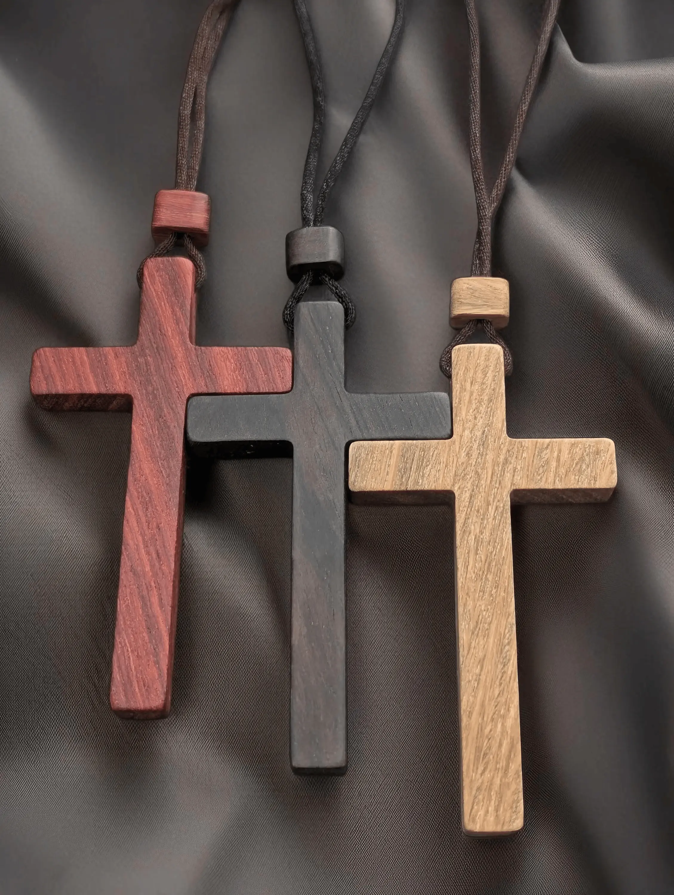 Handmade wood Cross Pendant Necklace, Christian Wood Accessories