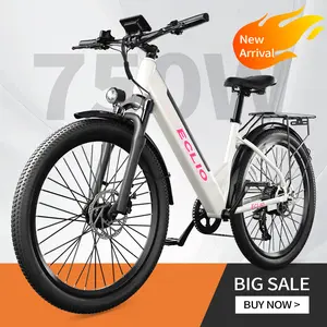 ECLIO M5L| 26'' Electric Bike |UL CERTIFIED| 1-Year Warranty Peak Power 750W Top Speed 22 mph Max Range 60 miles | High-Carbon Steel Lightweighted | Removable Battery | Dual Power-Cut Brakes All-Terrain  Fat Off-Road Tire| 30-Day Free Return Mountain bike
