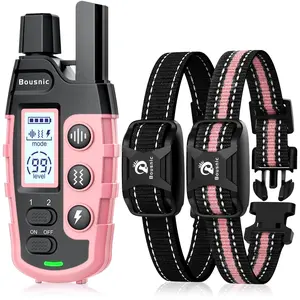 BOUSNIC Dog Shock Collar 2 Dogs 5-120Lbs Waterproof Training Collar with Rechargeable Remote Beep (1-8) Vibration (1-16) and Humane Shock (1-99) Modes
