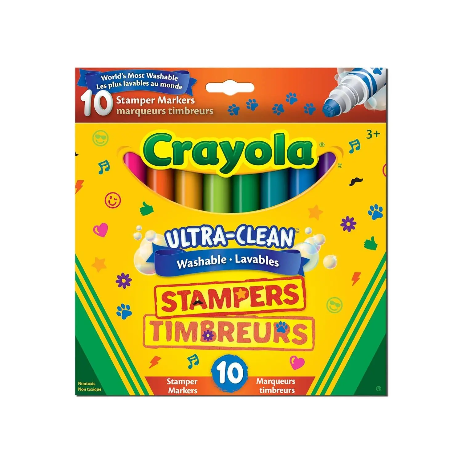 Crayola Ultra- Clean Washable Stampers Markers, 10Pc/Package