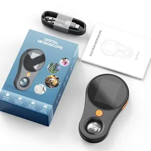 Portable Handheld Digital Microscope, 500X Magnification Microscope with Built-in Light, USB Rechargeable Microscope for Maintenance, Welding, Research and Inspection, Visual Learning Tools, LCD Digital Microscope