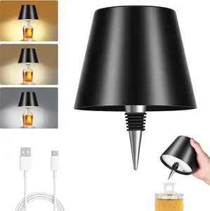 2026 New Wireless Bottle Lamp - LEDStock upBottle Lights for Liquor & Wine Bottles,Cordless Lampshade, Whiskey Bottle TopLight, Bottle Stopper Night Light Kit,Rechargeable 3-Tone Touch-Dimmable