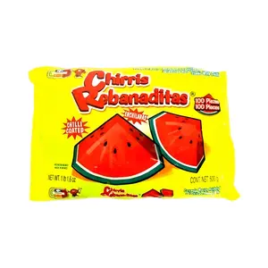 Vero Chirris Rebanaditas Chili Watermelon Mexican Hard Candy (100 Count) Snack Bonbon Sweet Traditional Spicy, Dulces Mexicanos