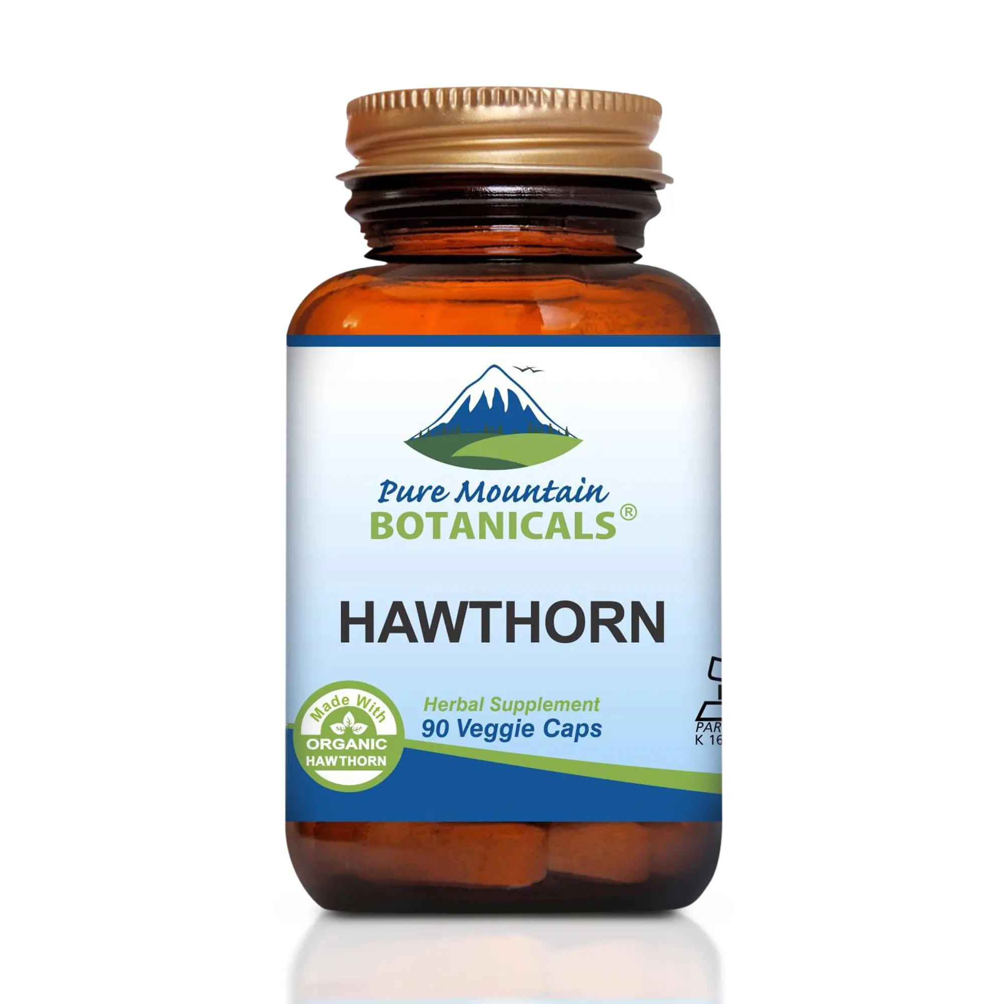 Pure Mountain Botanicals Hawthorn Berry Capsules - Kosher Vegan Caps with 1000mg Organic Hawthorne Berry Supplement