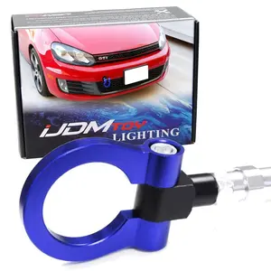 iJDMTOY Blue Track Racing Style Tow Hook Ring For Volkswagen: 06-14 Golf GTI MK5 MK6 R32 Rabbit, 05-10 Jetta (MK5), For Audi: 06-14 TT (MK2), Made of Lightweight Aluminum