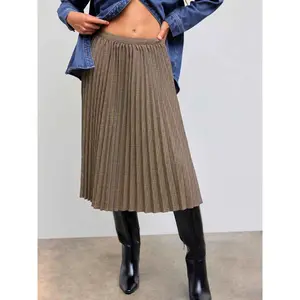 Cider [size 2-10] Mid Rise Tartan Pleated Midi Skirt SwimWeek