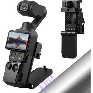 Magnetic Mount Stand Compatible with DJI Osmo Pocket 4/3/Xtra Muse, Pocket4 Accessories Adapter Clamp Magnet Suction Case Holder on Desktop/Vertical Surface, 180 °   Adjustable Handle, Black