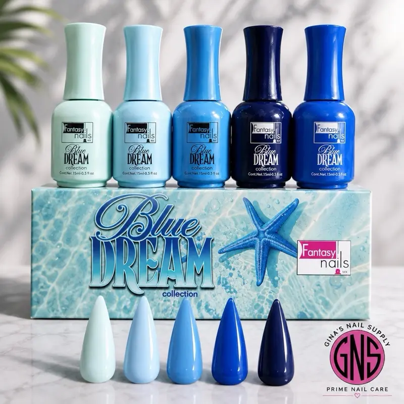Fantasy Nails Blue Dream Gel Polish Collection 5 colors - For Manicure