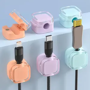 6-Pack Magnetic Cord Organizer, Wall Mounted & Desktop Cable Management for Home & Office