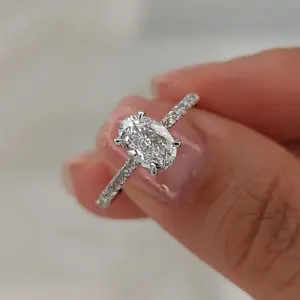 Engagement Ring 2 Carat Moissanite Ring Elegant Women’s Gift By North Jewelry Wedding Anniversary Birthday