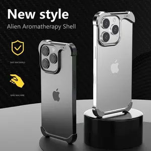 Damatek Aromatherapy Frameless Aluminum Alloy iPhone Case - Bare Machine Feel Shockproof Protective Bumper, Premium Metal Corner Cover for Alien Smartphone, Pad, Handheld Accessories