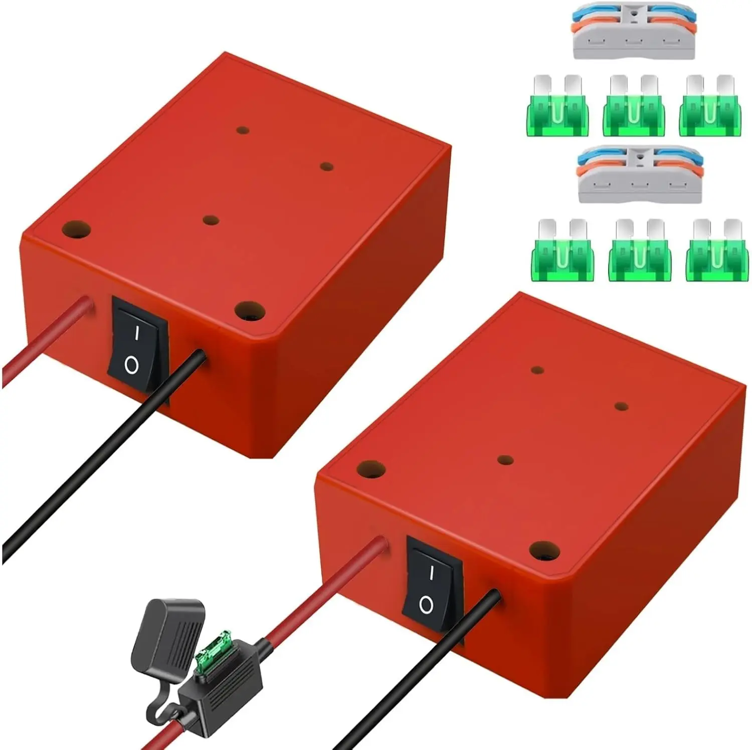 Power Wheel Adapter for Milwaukee 18V for M18 Battery Adapter Power Wheels Battery Converter Kit with Fuses Wire Terminals 12AWG Wire Power Connector for DIY Rc Car Toys Robotics and Rc Truck