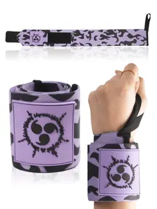 Purple Anime Wrist Wraps - Heavy Duty Nylon and Rubber Fiber Wristbands for Fitness and Sports
