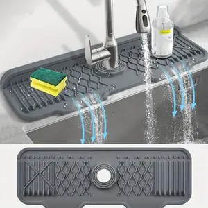 Large Kitchen Drain Board with 5 °   Incline for Self-Draining, Non-Slip Silicone Material, Ideal for Washing Dishes And Preparing Food, Suitable for Modern Kitchen Sinks