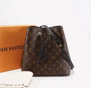 Pre-owned Louis Vuitton NéoNoé Monogram<br/>Black Bucket Bag with Drawstring | Shoulder...