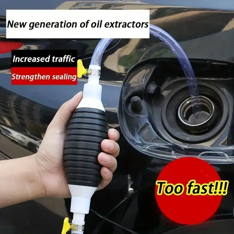 20241pc Motorcycle Manual Oil Absorber Convenient Self-priming Diversion Tube Car Motorcycle Universal Oil Absorber Large Pvc Water Suction Pipe Oiler