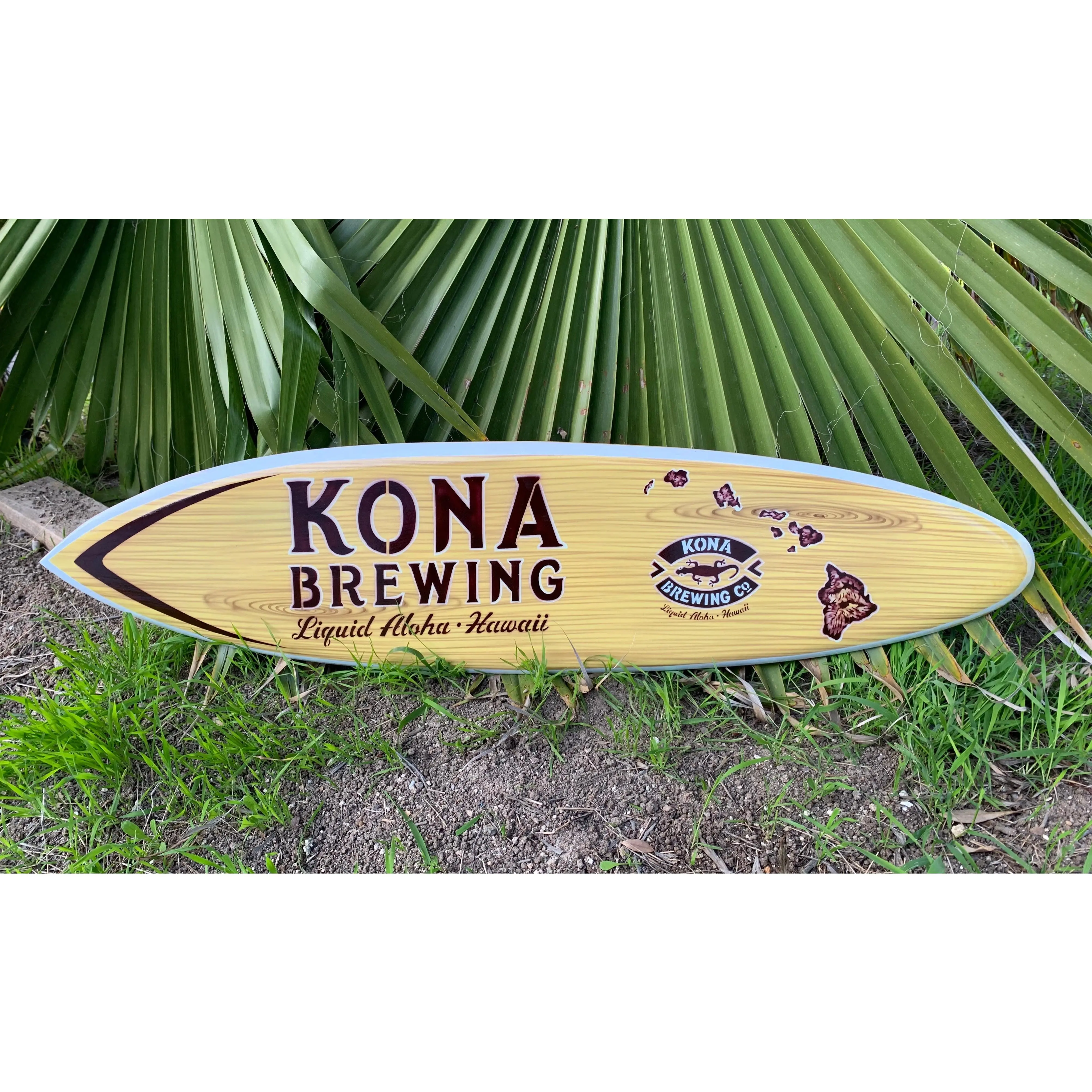 Kona Brewing Hawaii Airbrushed Surfboard Wall Plaque Liquid Aloha 39"x 10”