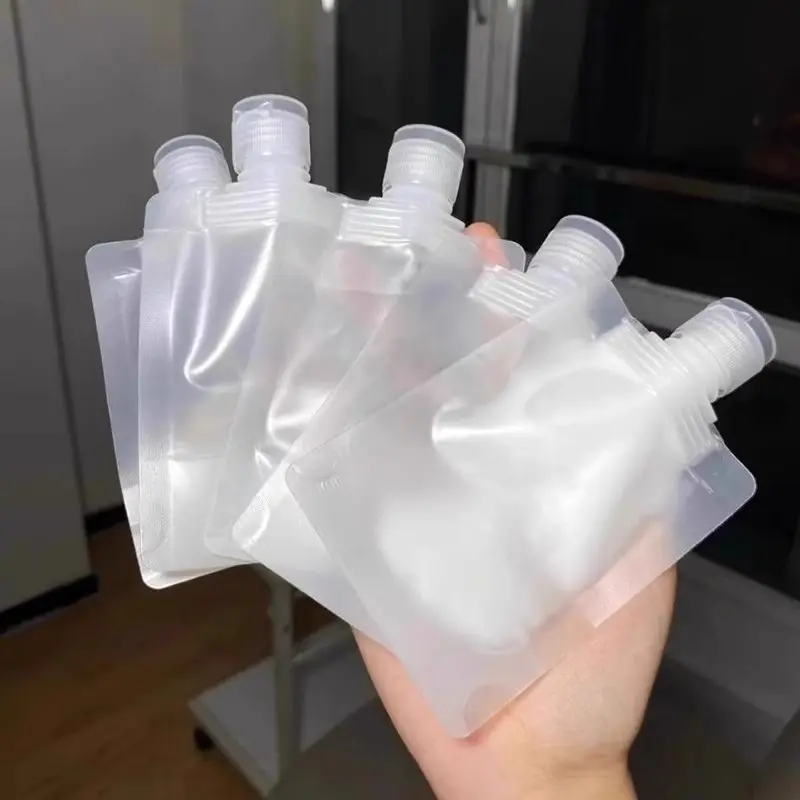 12Pcs Transparent Portable Fluid Packing Bags,New Travel Size Refillable Empty Squeeze Pouch, Premium Clear Travel Pouches for Toiletry, Lotion Shampoo Shower Gel Squeezable Bags (50ml),Bag and Cases