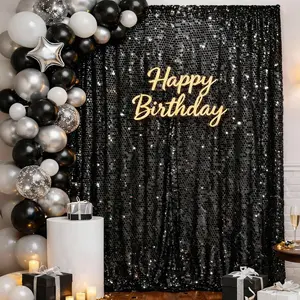 Glitter Sequin Backdrop Curtain 9×8ft – Sparkling Party Wall for Weddings, Birthday, Christmas & Halloween, Photo & Video Shoot