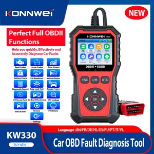 2026 New KONNWEi Car OBD2 Diagnostic Tool Full Function Fault Code Clear Reader Vehicle Monitoring Sensor Test Car O2 Scan Tool KW330