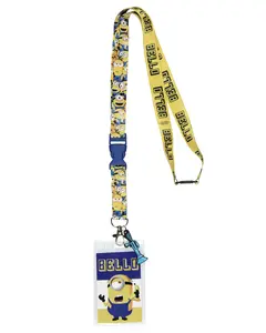 Despicable Me Minions Bello Banana Phone ID Reversible Lanyard Badge Holder Minions Card Fart Blaster Rubber Charm