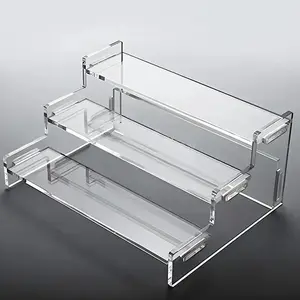 Acrylic Display Rack, 1 Count Modern 3 Layer Clear Perfume Cosmetic Storage Rack, Desktop Storage Organizer for Bathroom, Bedroom, Living Room, Office