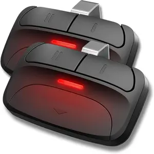 2X Universal  Door Opener Remote - Replacement for , Chamberlain, Genie, , Linear - Works with 375LM, 375UT, KLIK1U - Learn Button & DIP  - Operates 2 Doors/Gates