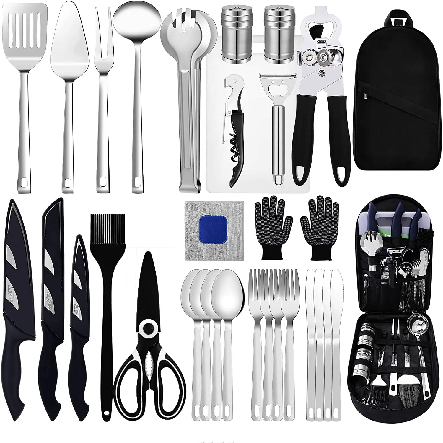Ultimate Camping Essentials Set | 30-Piece Cookware Kit for Tent & RV Adventures