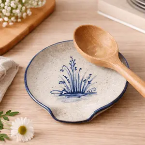 Wildflower Hand Painted Pottery Spoon Rest