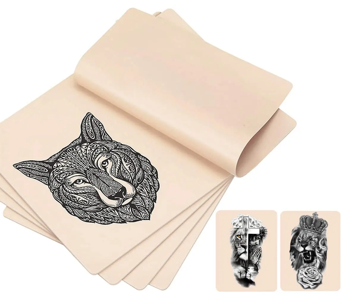 5-Pack Practice Tattoo Skin Sheets - Double-Sided 8x6 Inch Fake Skin for Tattooing and Microblading, Ideal for Beginners and Experienced Artists, Realistic Texture for Safe and Effective Training, Includes Essential Practice Surfaces for Skill Development