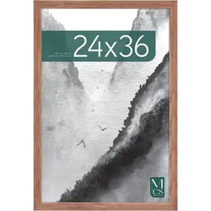 Museum Poster Frame 24x36 Medium Oak, Vertical & Horizontal Wall Hanging Large Picture Frame for Photos, Posters & Art Prints (1-Pack)