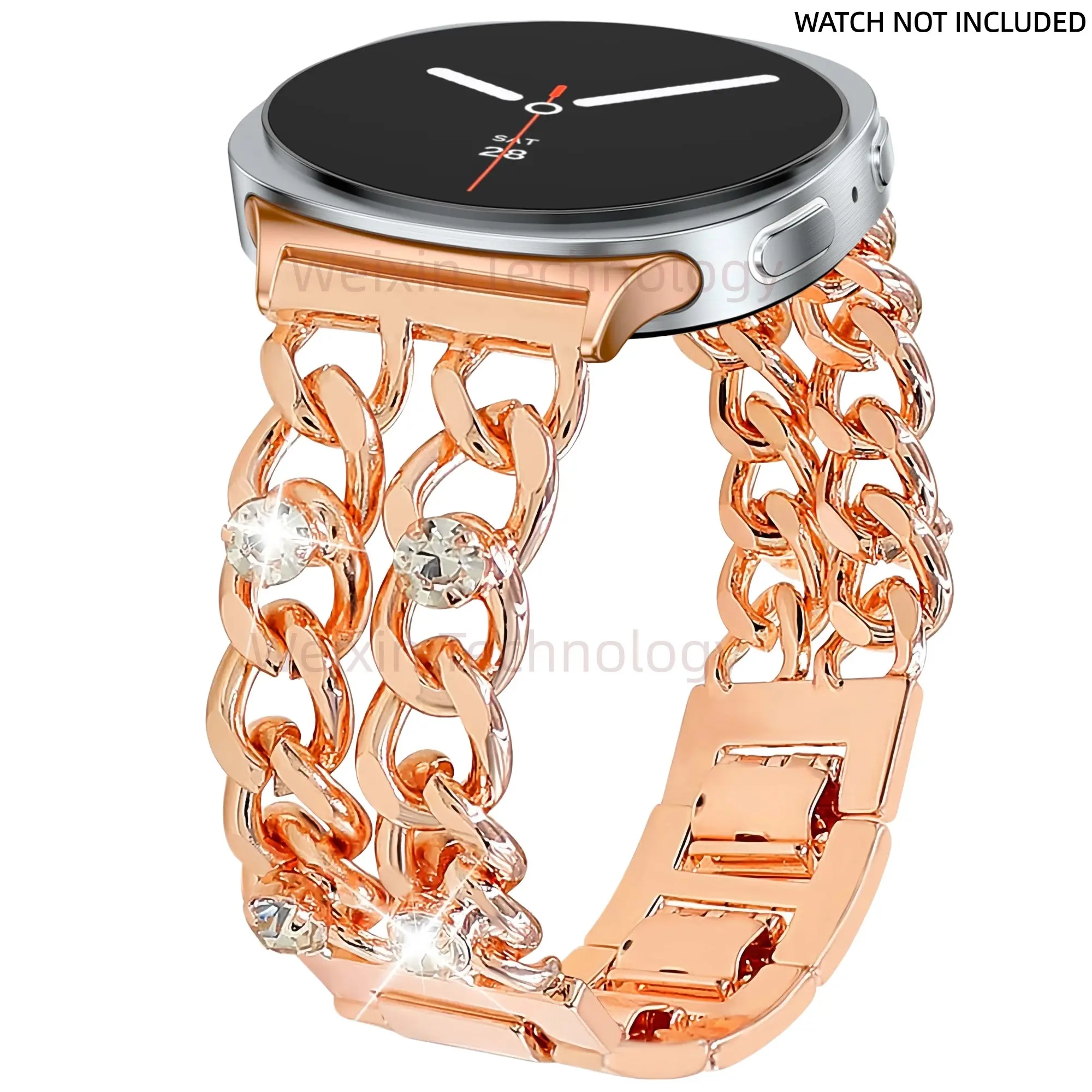 Sparkling Diamond Strap Compatible with Samsung Galaxy Watch 8 40mm/44mm/Classic 46mm, Unique Bracelet Strap for Women, Suitable for Galaxy Watch 8 Classic 46mm Women's Chain Strap 1 piece Smart Watch Straps, Smart Watch Accessories