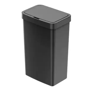 Touchless Automatic Kitchen Trash Can 13.2 Gallon Plastic Motion Sensor Garbage Bin with Soft-Close Lid Black