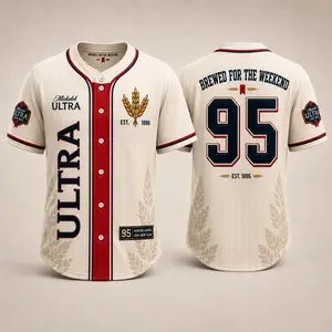 Michelob ULTRA Baseball Jersey - Vintage Brewed For The Weekend Pinstripe Shirt - Sporty Summer Beer Outfit for Men & Women