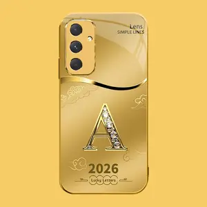 Suitable for [Galaxy A35] high-end phone case🤩，choose from 26 letters of the English alphabet, each with an exquisite auspicious cloud pattern to bring you good luck YM99