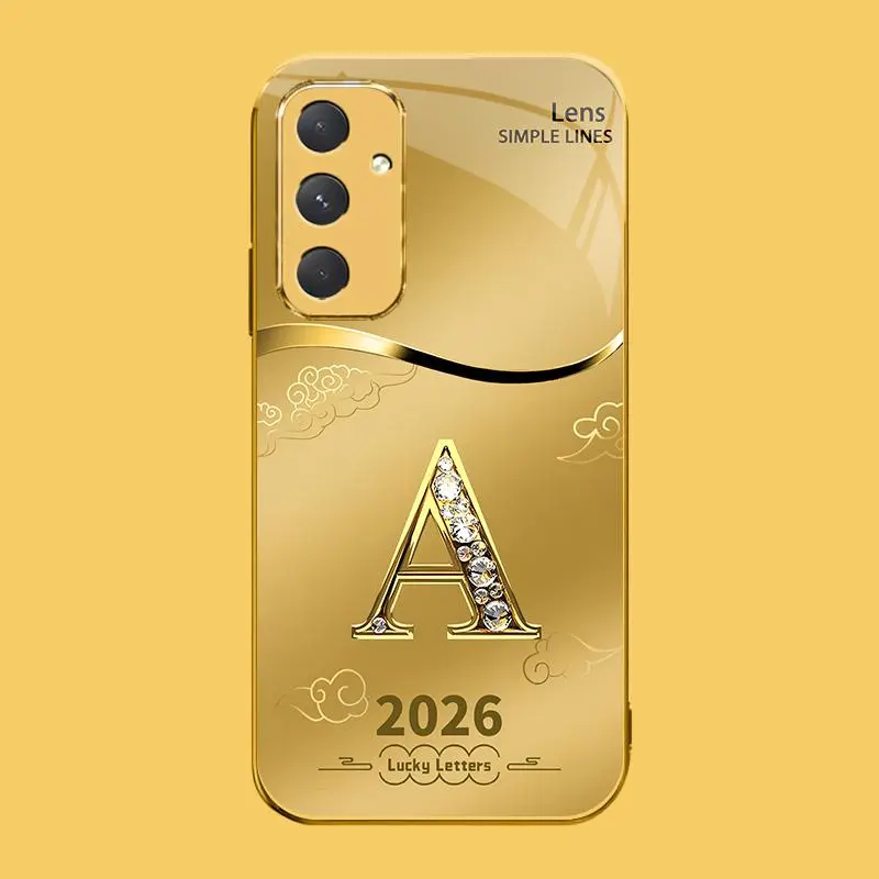 Suitable for [Galaxy A35] high-end phone case🤩，choose from 26 letters of the English alphabet, each with an exquisite auspicious cloud pattern to bring you good luck YM99
